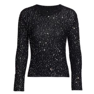 ST. John Black Sequined Wool Sweater S